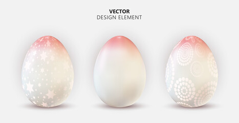 Easter Egg Design Element Collection Set on Light Background. Vector Illustration EPS10