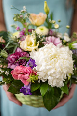 nice flowers in the hands