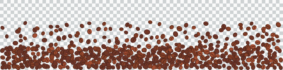 Coffee banner. Coffee beans on white background