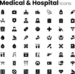 Medical and hospital icon set