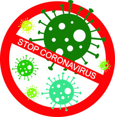 Stop Coronavirus COVID-19 Icon In Flat Style Isolate Symbol vector