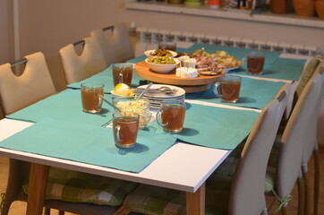 table setting at restaurant