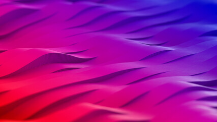 Modern abstract swirly shape colorful background, trendy wave ribbon lines backdrop, 3D rendering