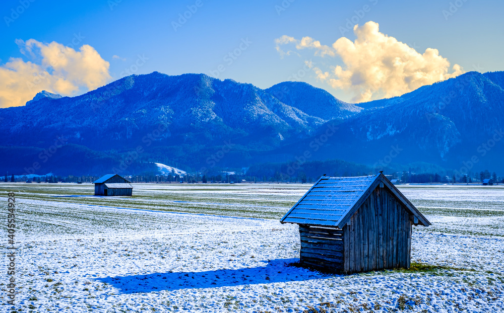 Poster landscape near benediktbeuern in bavaria