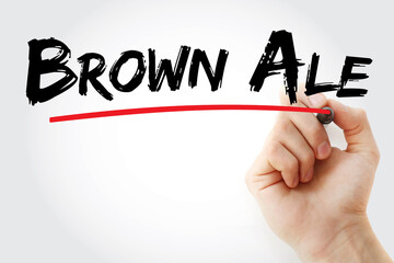 Brown Ale text with marker, concept background