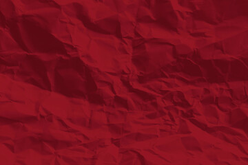 red crumpled paper texture and background