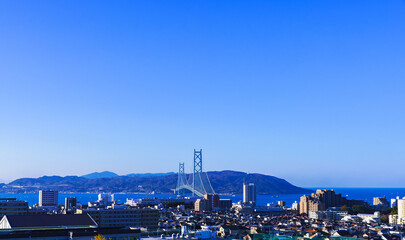 Obraz premium Akashi Kaikyo bridge in Kobe Japan