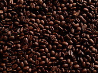 Roasted coffee beans for background