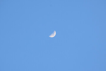 The blue sky and the work of the moon