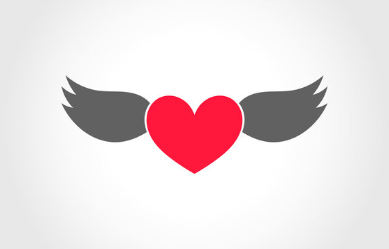 Red heart with wings icon.