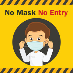 No Mask, No Entry,Man Wearing Face Mask