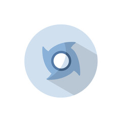 Hurricane. Category two. Flat icon on a circle. Weather vector illustration