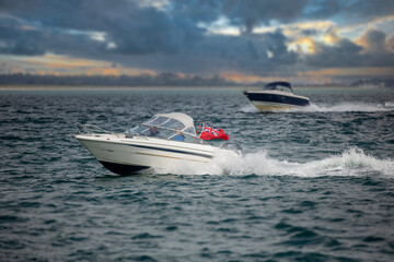 motor boat on the sea