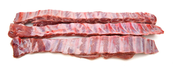 Raw Pork Ribs Isolated On White Background