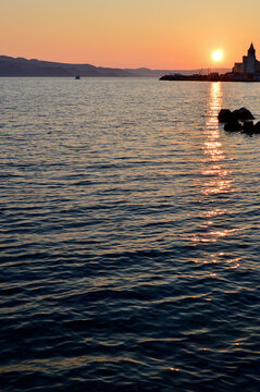 sunset over the sea, Croatia, Karlobag