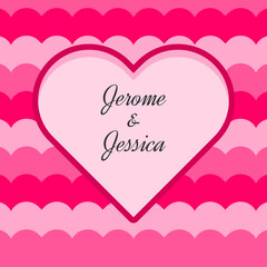 Love Heart Illustration Banner Social Media with Love Wavy Background