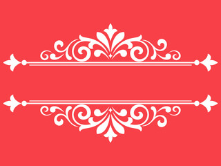 Vintage pink and white element. Graphic vector design. Damask graphic ornament