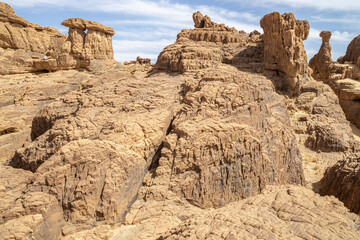 Abstract Rock formation at plateau Ennedi, Chad, Africa