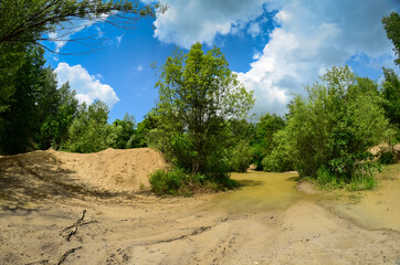 Fototapeta na wymiar Dirty lake, Kuklowka Radziejowicka, Radziejowice, Poland