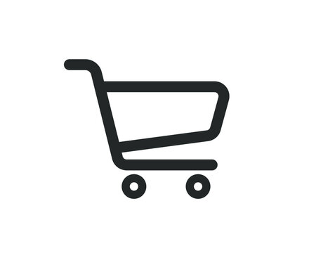 Web store shopping cart icon shape button. Internet shop buy logo symbol sign. Vector illustration image. Isolated on white background.	
