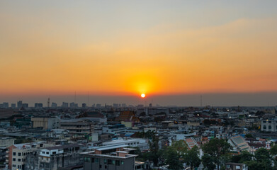 Coucher de soleil sur Bangkok, Thaïlande,