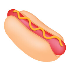 Hot Dog Meat on Bone Emoji Vector Design. Frankfurt Food Art Illustration. American Traditional Product Clipart.