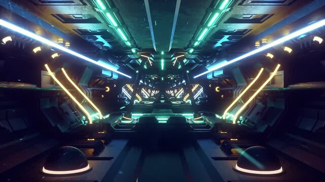 3D Glowing Techno Led Tunnel VJ Loop Motion Background V3