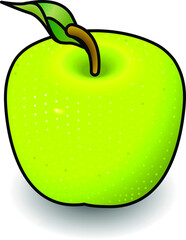 A shiny green apple.