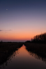 Sunset over the river, Kampinoski National Park, Mazowieckie Voivodeship