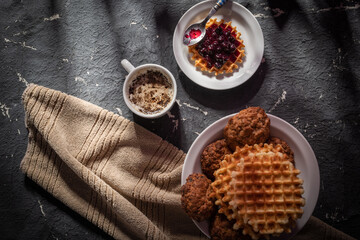 Dark food photo- on a black background