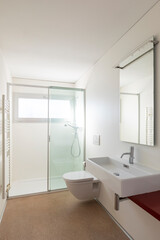 Fototapeta na wymiar Interior of small bathroom in contemporary house