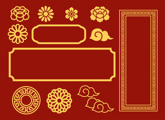 Chinese new year ornament graphic elements icons vector