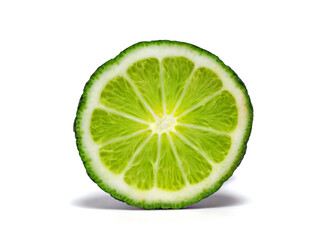 Fototapeta na wymiar Lime fruit cut in a half.