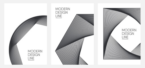line minimalistic abstract poster design geometric. vector design graphics background with straight and swirling lines. graphic elements flyer illustration background, cover, card, booklet, poster