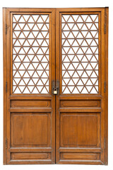  chinese traditional style wooden door on white background