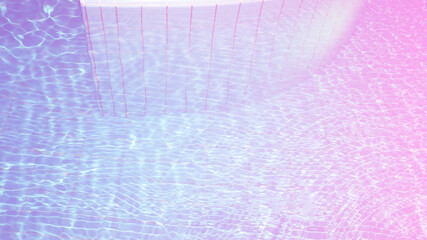 beautiful blue water with glare of light in the pool.