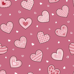 Seamless pattern with hearts. Happy Valentine's Day.