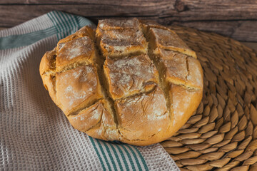 Homemade rustic bread loaf