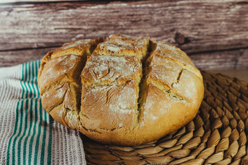 Homemade rustic bread loaf