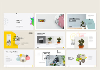 Minimal Presentation Layout with Yellow Accents