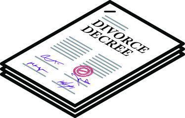 A divorce decree document. - obrazy, fototapety, plakaty