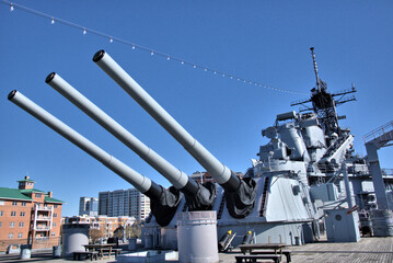 Cannons on the USS Wisconsin Battle ship