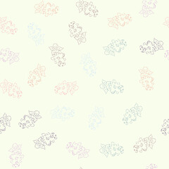 Doodle colorful simple vector. Seamless pattern of hand-drawn roses. Seamless random colorful pattern of hand-drawn flowers. Isolated.