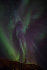 A pale angel shape in the aurora over Norway