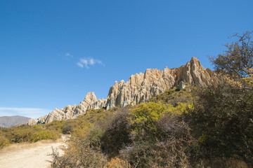 Fototapeta na wymiar Clay cliffs of Omarama