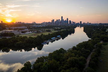 Fototapeta premium Sunrise Over Lady Bird Lake