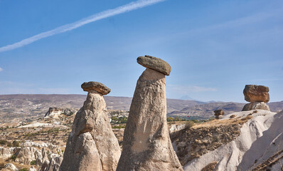 The famous fairy chimneys of Cappadocia