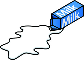 A carton of spilled milk.Concept: regret and loss.