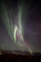Aurora funnel outside Tromso in Norway