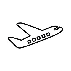 Departure, airplane launch, take off outline icon. Line art vector.